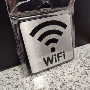 Black and Silver WiFi Access Point Sign